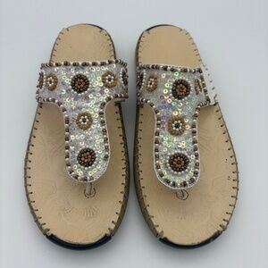 Josef Seibel "The European Comfort Shoe" Tracy Style Sequin/Beaded Sandal